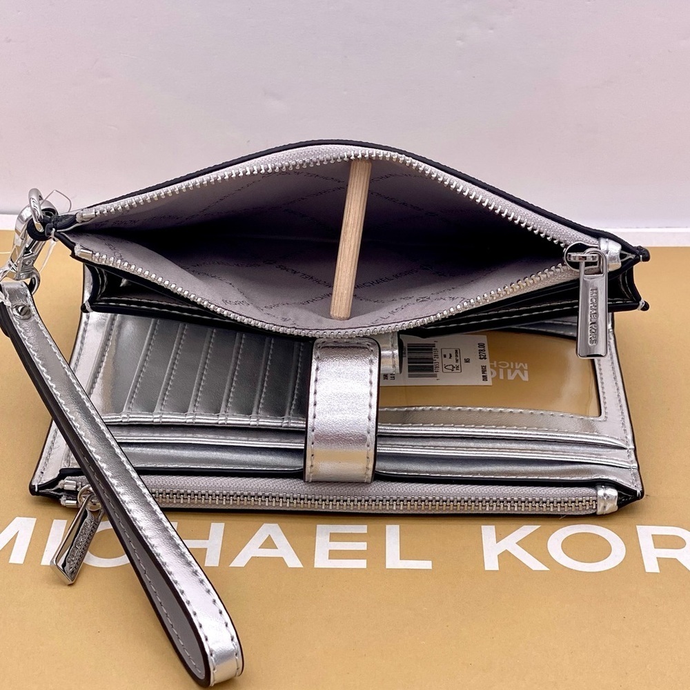 Michael Kors Jet Set Travel Large Embellished Signature Logo Wristlet Wallet - Picture 6 of 12